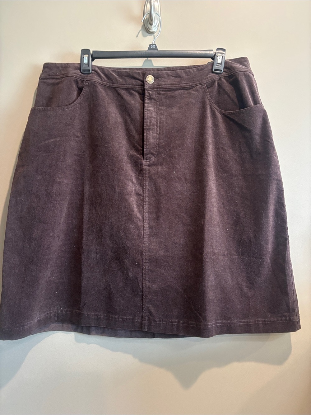 Classic Brown Corduroy A-Line Women's Skirt